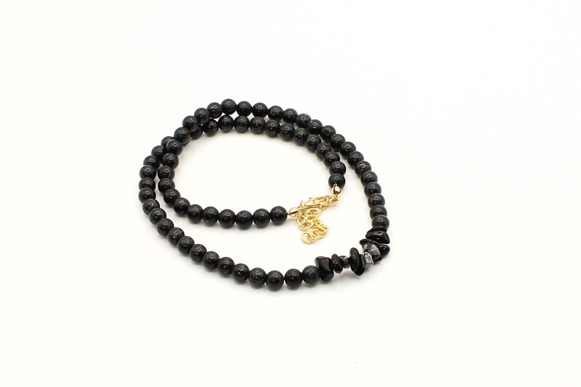 Laavakivi & obsidiaan - Energia puhastaja - Kaelakee